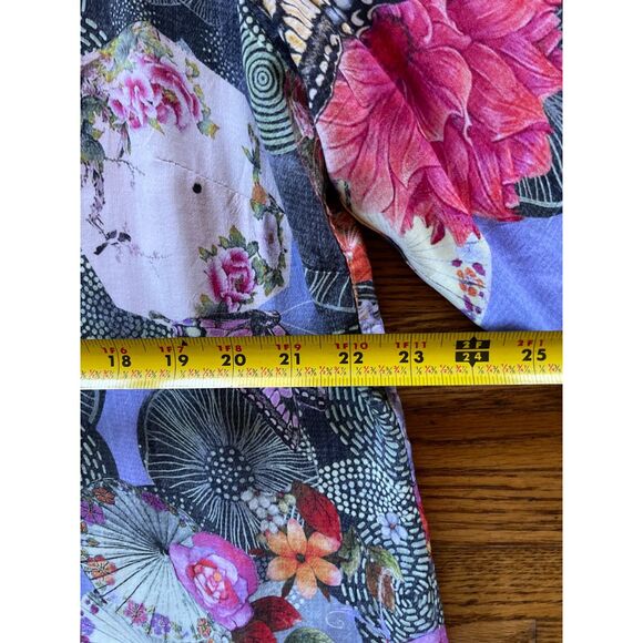 CITRON Santa Monica Floral Asian Button Up Shirt Top  Women's Size 1X - Picture 8 of 9
